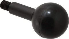 Gibraltar - 3/8-16 Stem, 1-3/8" Knob Diam, 1/2" Shaft Diam, Gear Lever Arm with Ball Knob - 1/2" Thread Length, 2-1/2" Handle Length, Carbon Steel Shaft, Plastic Knob - Benchmark Tooling