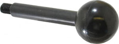 Gibraltar - 3/8-16 Stem, 1-3/8" Knob Diam, 1/2" Shaft Diam, Gear Lever Arm with Ball Knob - 1/2" Thread Length, 4" Handle Length, Carbon Steel Shaft, Plastic Knob - Benchmark Tooling