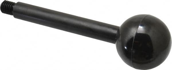 Gibraltar - 1/2-13 Stem, 1-7/8" Knob Diam, 5/8" Shaft Diam, Gear Lever Arm with Ball Knob - 5/8" Thread Length, 6" Handle Length, Carbon Steel Shaft, Plastic Knob - Benchmark Tooling