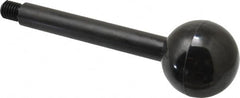 Gibraltar - 1/2-13 Stem, 1-7/8" Knob Diam, 5/8" Shaft Diam, Gear Lever Arm with Ball Knob - 5/8" Thread Length, 6" Handle Length, Carbon Steel Shaft, Plastic Knob - Benchmark Tooling