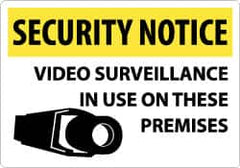 NMC - "Security Notice - Video Surveillance in Use on These Premises", 14" Long x 20" Wide, Aluminum Safety Sign - Rectangle, 0.04" Thick, Use for Security & Admittance - Benchmark Tooling
