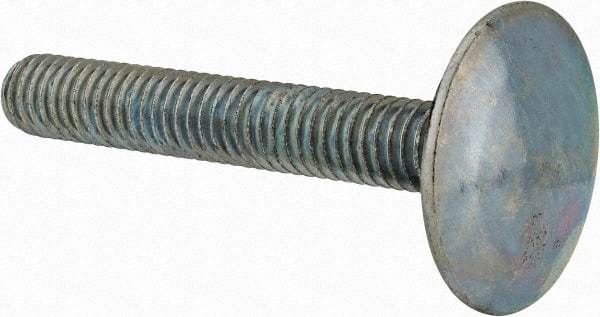 Value Collection - 3/8-16, 2-1/2" Length Under Head, Step Bolt - 1-1/4" Head Diam, 1006-1050 Steel, Zinc-Plated Finish - Benchmark Tooling