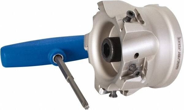 Iscar - 5 Inserts, 3" Cut Diam, 1" Arbor Diam, 0.63" Max Depth of Cut, Indexable Square-Shoulder Face Mill - 0/90° Lead Angle, 2" High, T490 LN.T 1607 Insert Compatibility, Through Coolant, Series Helitang - Benchmark Tooling