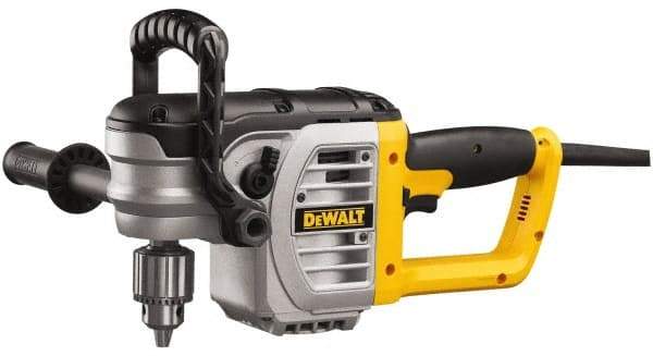 DeWALT - 1/2" Keyed Chuck, 330 & 1,300 RPM, Stud & Joist Handle Electric Drill - 11 Amps, Reversible, Includes 2-Position Side Handle, Bail Handle, Chuck Key with Holder - Benchmark Tooling