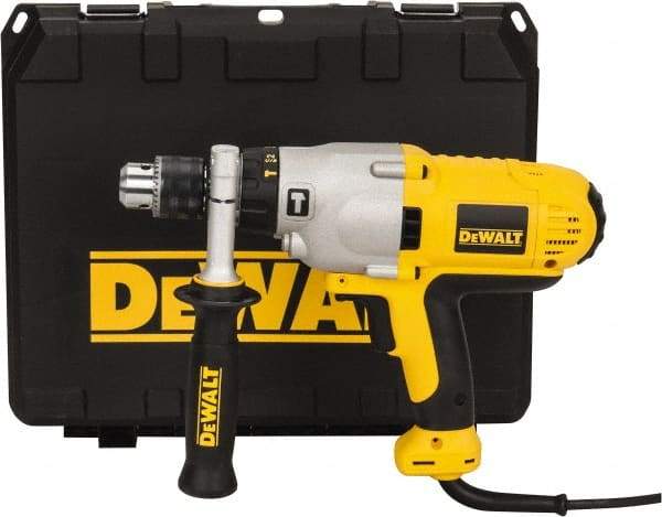 DeWALT - 120 Volt 1/2" Keyed Chuck Electric Hammer Drill - 0 to 56,000 BPM, 0 to 1,200 & 0 to 3,500 RPM, Reversible - Benchmark Tooling