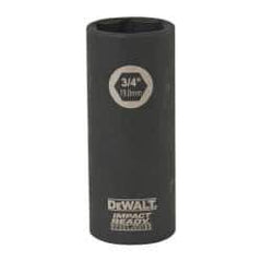 DeWALT - 3/8" Drive 3/4" Deep Impact Socket - 6 Points, 2-1/2" OAL - Benchmark Tooling