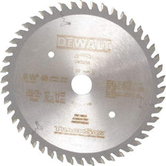 DeWALT - 6-1/2" Diam, 20mm Arbor Hole Diam, 48 Tooth Wet & Dry Cut Saw Blade - Carbide-Tipped, Crosscutting, Mitering, Ripping, Truing Action, Standard Round Arbor - Benchmark Tooling