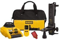 DeWALT - 100' (Interior) & 600' (Exterior) Measuring Range, 1/4" at 100' & 2mm at 10m Accuracy, Self-Leveling Rotary Laser with Detector - ±5° Self Leveling Range, 600 RPM, 2-D Battery Included - Benchmark Tooling