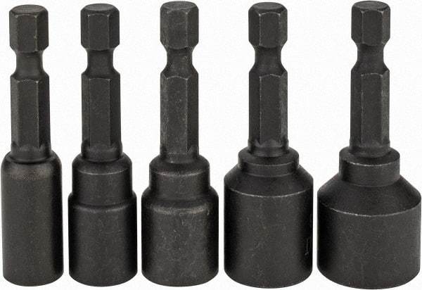 DeWALT - 5 Piece, Magnetic Nutsetter - 1/4 to 1/2" Hex, 1/4" Hex Drive - Benchmark Tooling