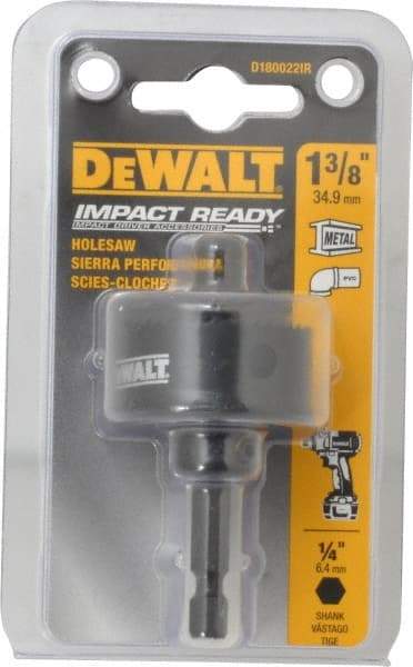 DeWALT - 1-3/8" Diam, 5/8" Cutting Depth, Hole Saw - Bi-Metal Saw, Toothed Edge - Benchmark Tooling