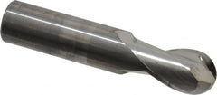 Niagara Cutter - 1/2" Diam, 5/8" LOC, 2 Flute Solid Carbide Ball End Mill - Uncoated, Single End, 2-1/2" OAL, 1/2" Shank Diam, Spiral Flute - Benchmark Tooling