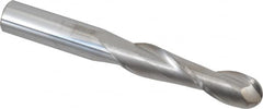 Niagara Cutter - 1/2" Diam, 2" LOC, 2 Flute Solid Carbide Ball End Mill - Uncoated, Single End, 4" OAL, 1/2" Shank Diam, Spiral Flute - Benchmark Tooling