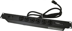 Wiremold - 6 Outlets, 120 Volts, 20 Amps, 6' Cord, Power Outlet Strip - Rack Mount, 6 Front NEMA Configuration, 19" Strip, cULus Recognized - Benchmark Tooling