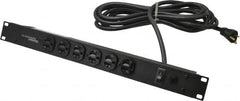 Wiremold - 6 Outlets, 120 Volts, 20 Amps, 15' Cord, Power Outlet Strip - Rack Mount, 6 Front NEMA Configuration, 19" Strip, cULus Recognized - Benchmark Tooling