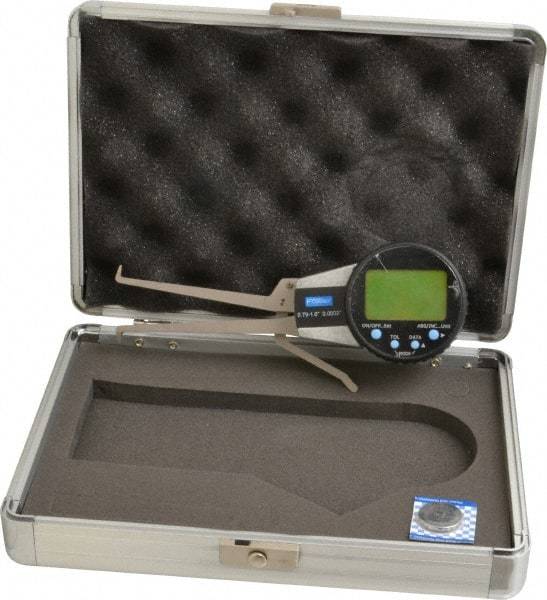 Fowler - 0.79 to 1.6 Inch, Inside Electronic Caliper Gage - 0.0005 Inch Resolution, 0.0008 Inch Accuracy, 357 Battery - Benchmark Tooling