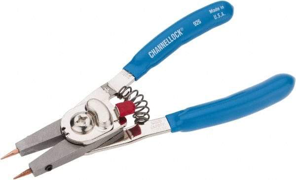 Channellock - 1/4 to 1" Ring Internal, 1/8 to 1" Ring External, Plastic Dipped Combination Retaining Ring Pliers - Features Interchangeable Tips - Benchmark Tooling