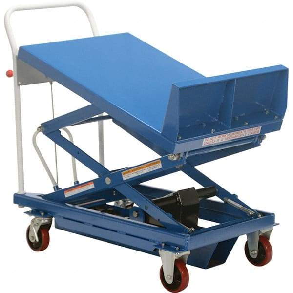 Vestil - 600 Lb Capacity Hydraulic Scissor Tilt Truck - 14" to 35" Lift Height, 36" Platform Length x 24" Platform Width - Benchmark Tooling