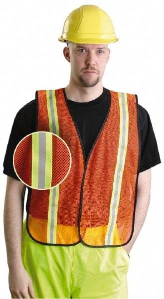 OccuNomix - Size XL High Visibility Orange Mesh General Purpose Vest - 44 to 46" Chest, Hook & Loop Closure, 1 Pocket, Polyester - Benchmark Tooling