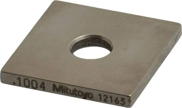 Mitutoyo - 0.1004" Square Steel Gage Block - Accuracy Grade 0, Includes Certificate of Inspection - Benchmark Tooling