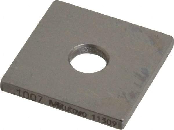 Mitutoyo - 0.1007" Square Steel Gage Block - Accuracy Grade 0, Includes Certificate of Inspection - Benchmark Tooling