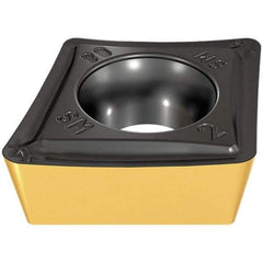 Iscar - CCMT432 SM Grade IC9150 Carbide Turning Insert - TiCN/Al2O3/TiN Finish, 80° Diamond, 1/2" Inscr Circle, 3/16" Thick, 1/32" Corner Radius - Benchmark Tooling