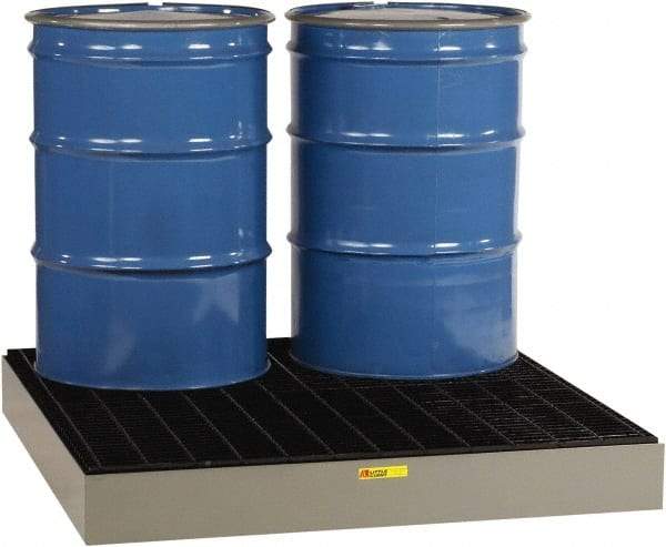 Little Giant - 66 Gal Sump, 6,000 Lb Capacity, 4 Drum, Steel Spill Deck or Pallet - 51" Long x 51" Wide x 6-1/2" High - Benchmark Tooling