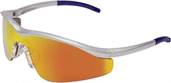 MCR Safety - Fire Mirror Lenses, Framed Safety Glasses - Scratch Resistant, Size Universal, Wrap Around - Benchmark Tooling