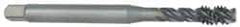 OSG - 1-1/8 - 7 UNC 4 Flute 2B Modified Bottoming Spiral Flute Tap - Vanadium High Speed Steel, Oxide Finish, 180mm OAL, Right Hand Flute, Right Hand Thread - Benchmark Tooling