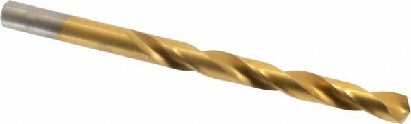 Chicago-Latrobe - Letter L 135° High Speed Steel Jobber Drill - TiN Finish, Right Hand Cut, Spiral Flute, Straight Shank, 4-1/4" OAL, Split Point - Benchmark Tooling