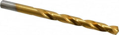Chicago-Latrobe - Letter R 135° High Speed Steel Jobber Drill - TiN Finish, Right Hand Cut, Spiral Flute, Straight Shank, 4-3/4" OAL, Split Point - Benchmark Tooling