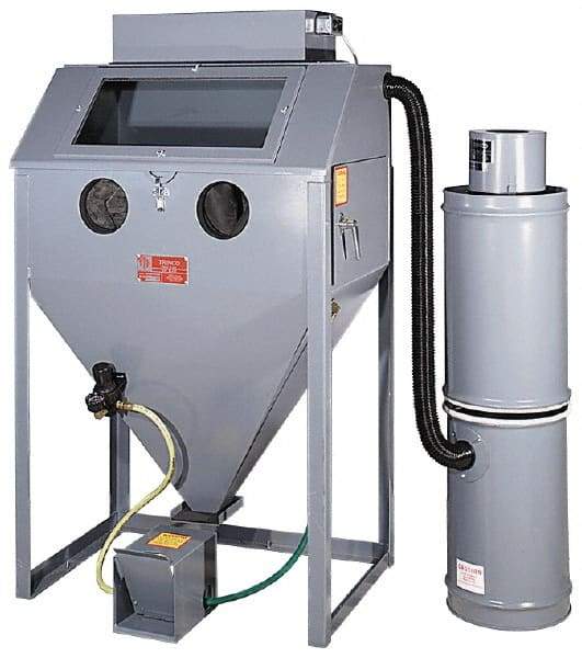 Trinco - 53" Wide x 65" High x 50" Deep Floor Sandblaster - Working Dimensions 48" Wide x 24" High x 24" Deep - Benchmark Tooling