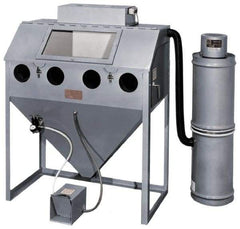 Trinco - 52" Wide x 64" High x 25" Deep Floor Sandblaster - Working Dimensions 48" Wide x 23" High x 24" Deep - Benchmark Tooling