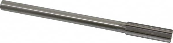 Made in USA - 45/64" High Speed Steel 8 Flute Chucking Reamer - Straight Flute, 0.5615" Straight Shank, 2-1/4" Flute Length, 9" OAL - Benchmark Tooling