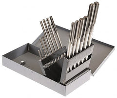 Made in USA - 0.123" to 0.4995", Chucking Reamer Set - Straight Flute, Right Hand Cut, 14 Pieces - Benchmark Tooling