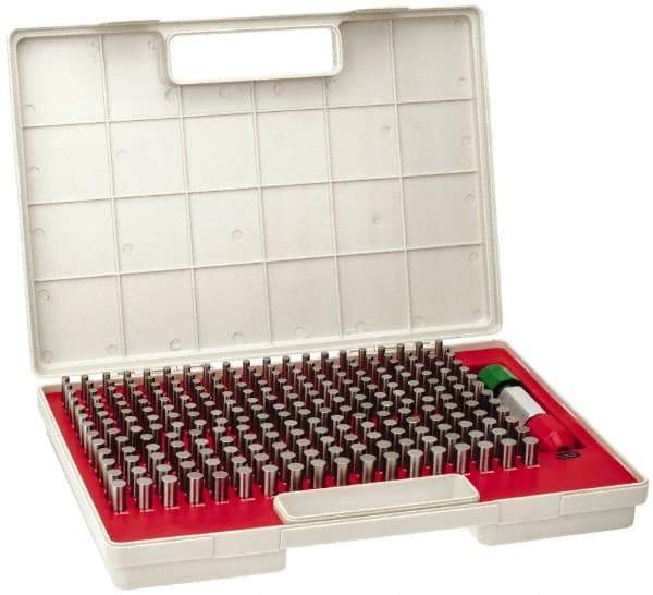 Starrett - 250 Piece, 0.251-0.5 Inch Diameter, Steel, Plug and Pin Gage Set - Plus 0.0002 Inch Tolerance, Class ZZ - Benchmark Tooling
