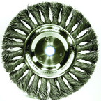 6" Diameter - 1/2-5/8" Arbor Hole - Knot Twist Stainless Straight Wheel - Benchmark Tooling