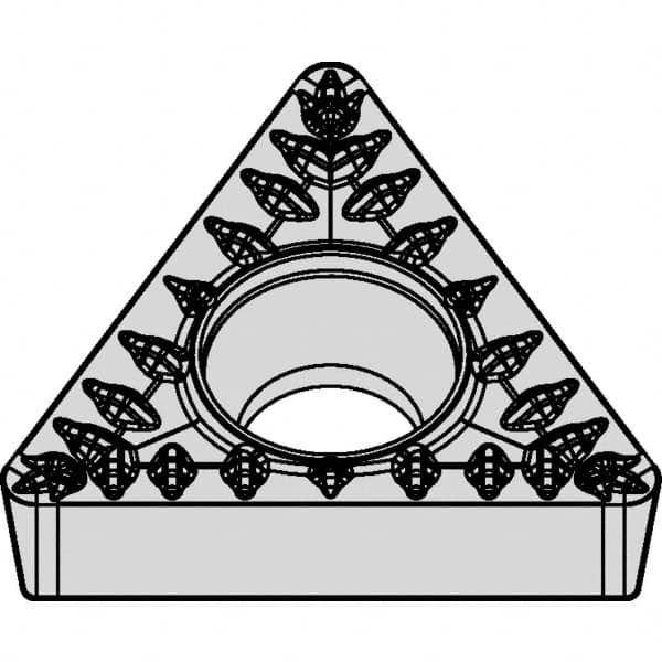 Kennametal - TPMT21.52 MP Grade KCP25 Carbide Turning Insert - TiCN/Al2O3 Finish, 60° Triangle, 1/4" Inscr Circle, 3/32" Thick, 1/32" Corner Radius - Benchmark Tooling