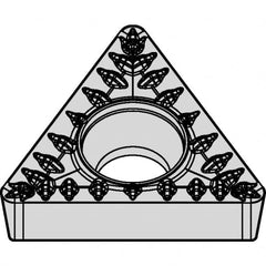 Kennametal - TPMT21.52 MP Grade KCP25 Carbide Turning Insert - TiCN/Al2O3 Finish, 60° Triangle, 1/4" Inscr Circle, 3/32" Thick, 1/32" Corner Radius - Benchmark Tooling