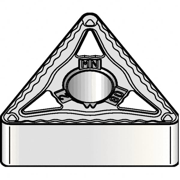 Kennametal - TNMG432 MN Grade KCP25B Carbide Turning Insert - TiOCN Finish, 60° Triangle, 1/2" Inscr Circle, 3/16" Thick, 1/32" Corner Radius - Benchmark Tooling