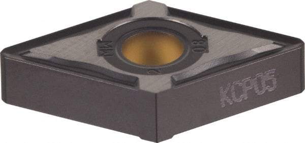 Kennametal - DNMG443 MW Grade KCP05 Carbide Turning Insert - TiCN/Al2O3 Finish, 55° Diamond, 1/2" Inscr Circle, 1/4" Thick, 3/64" Corner Radius - Benchmark Tooling