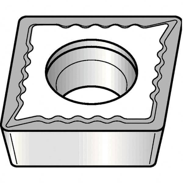 Kennametal - CPMT32.51 UF Grade KCP25B Carbide Turning Insert - 80° Diamond, 3/8" Inscr Circle, 5/32" Thick, 1/64" Corner Radius - Benchmark Tooling