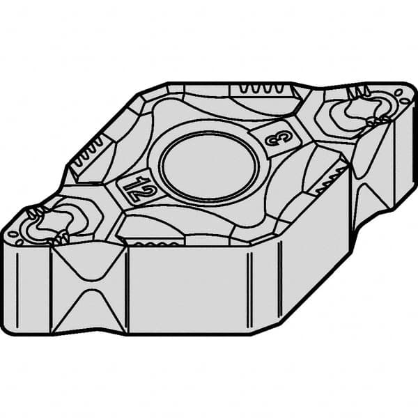 Kennametal - DNMG443 CT Grade KCP25B Carbide Turning Insert - TiCN/Al2O3/TiOCN Finish, 55° Diamond, 1/2" Inscr Circle, 1/4" Thick, 3/64" Corner Radius - Benchmark Tooling