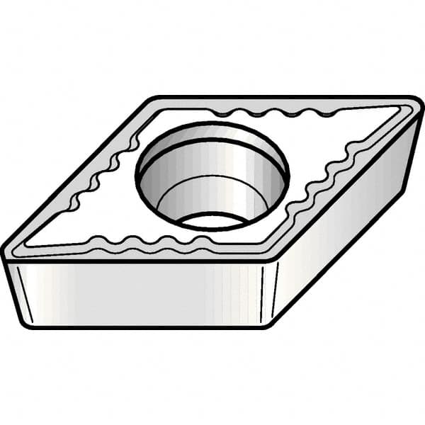 Kennametal - DPMT21.51 UF Grade KCP25 Carbide Turning Insert - TiCN/Al2O3 Finish, 55° Diamond, 1/4" Inscr Circle, 3/32" Thick, 1/64" Corner Radius - Benchmark Tooling