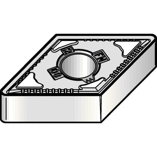 Kennametal - DNMG442 FN Grade KCP25B Carbide Turning Insert - TiCN/Al2O3/TiOCN Finish, 55° Diamond, 1/2" Inscr Circle, 1/4" Thick, 1/32" Corner Radius - Benchmark Tooling