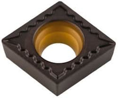 Kennametal - CCMT32.51 UF Grade KCP25 Carbide Turning Insert - TiCN/Al2O3 Finish, 80° Diamond, 3/8" Inscr Circle, 5/32" Thick, 1/64" Corner Radius - Benchmark Tooling