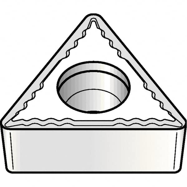 Kennametal - TCMT32.52 UF Grade KCP25 Carbide Turning Insert - TiCN/Al2O3 Finish, 60° Triangle, 3/8" Inscr Circle, 5/32" Thick, 1/32" Corner Radius - Benchmark Tooling
