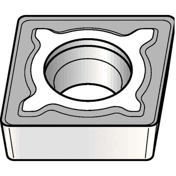 Kennametal - CCMT32.51 MF Grade KCM25B Carbide Turning Insert - 80° Diamond, 3/8" Inscr Circle, 5/32" Thick, 1/64" Corner Radius - Benchmark Tooling