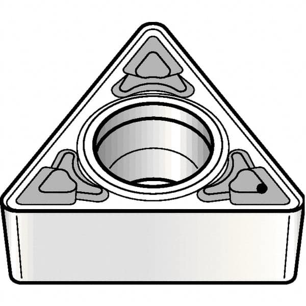 Kennametal - TCMT21.52 MF Grade KCP25B Carbide Turning Insert - TiOCN Finish, 60° Triangle, 1/4" Inscr Circle, 3/32" Thick, 1/32" Corner Radius - Benchmark Tooling