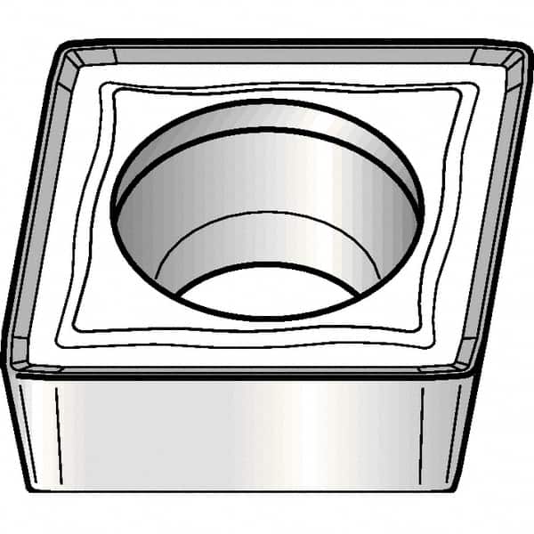 Kennametal - CPMT32.52 MW Grade KCK20 Carbide Turning Insert - TiCN/Al2O3 Finish, 80° Diamond, 3/8" Inscr Circle, 5/32" Thick, 1/32" Corner Radius - Benchmark Tooling