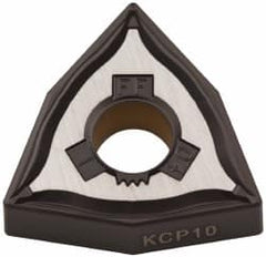 Kennametal - WNMG431 FF Grade KCP10 Carbide Turning Insert - TiCN/Al2O3 Finish, 80° Trigon, 1/2" Inscr Circle, 3/16" Thick, 1/64" Corner Radius - Benchmark Tooling